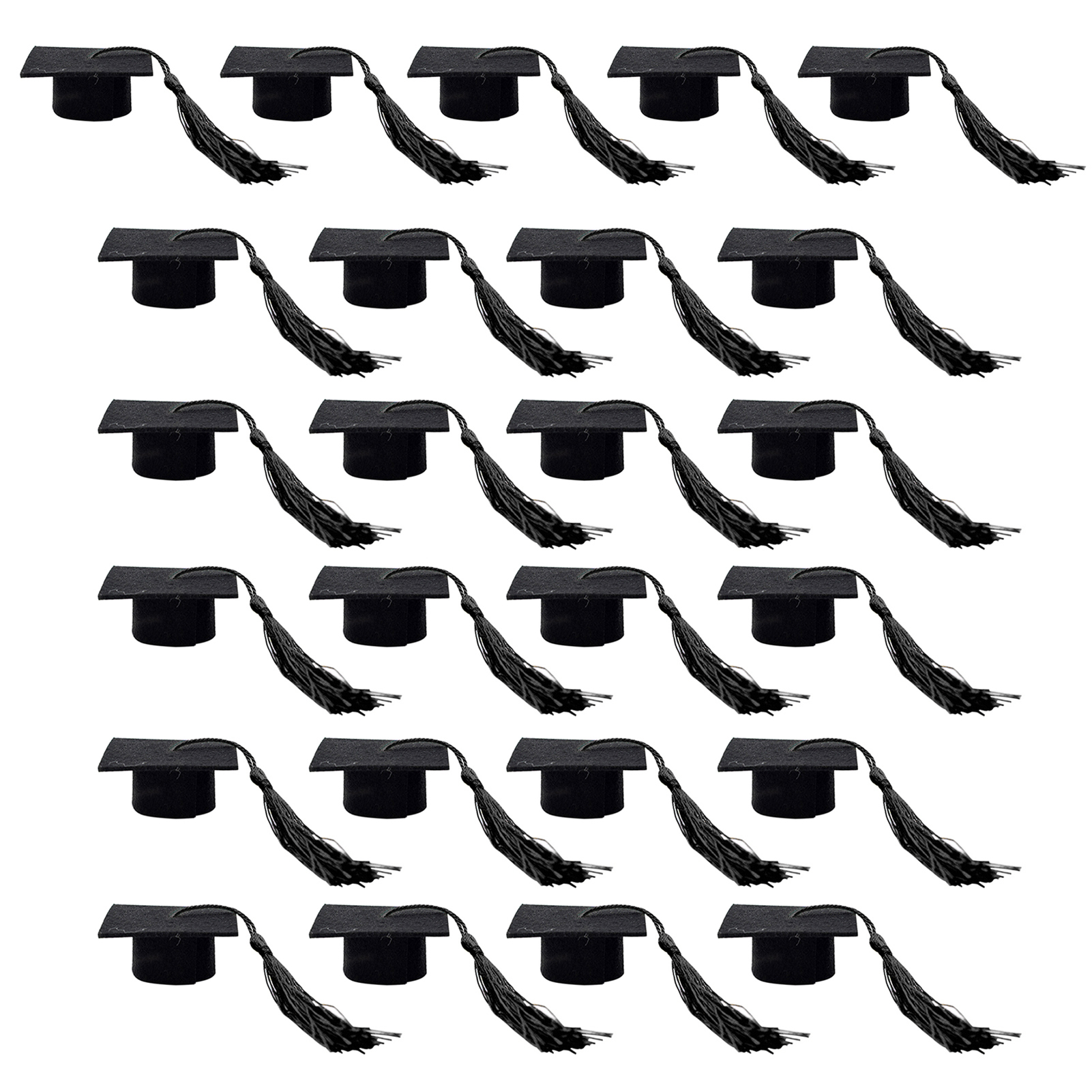 25Pcs Mini Graduation Caps Felt Small Doctor Hat with Golden Tassels Bottle Cover Cupcake Toppers Party Supplies